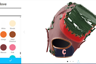 design custom baseball glove configuration jersey, softball on kickflip zakeke