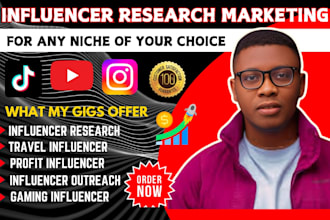 find,finance,technology,travel,gaming,profit niche for influencer research