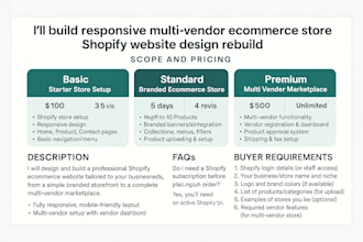build responsive multi vendor online store marketplace ecommerce website design