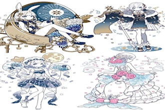 draw awesome anime character for oc, fanart, vtuber art, manga illustration