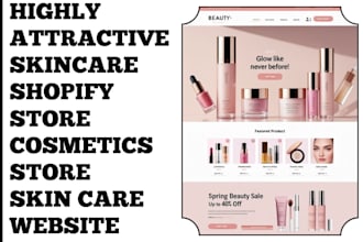 design skincare shopify store cosmetics store skincare store skin care website