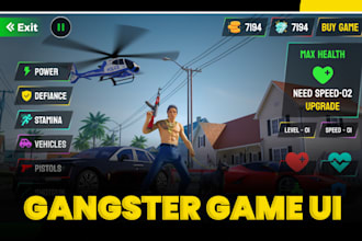 design attractive 2d game graphics and ui design for mobile