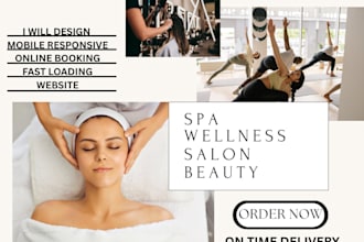 design responisive spa beauty salon wellness website design with online booking