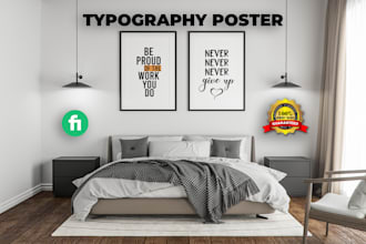 design typography poster , frames and wall art