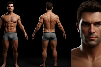 do 3d metahuman 3d realistic character metahuman and 3d model on ue or blend