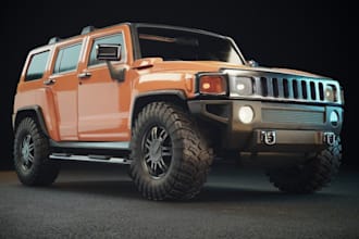model 3d automotive car,  jeep,3d truck simulation, car dynamic, vehicle bodykit