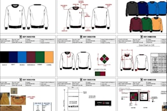 create flat sketches fashion tech packs for your clothing lines fashion designer