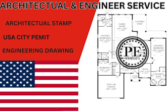 licensed architect, permit engineering drawing for,tx,al nj, sc, nc, MD pe stamp