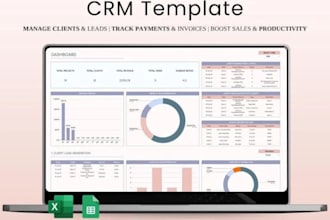 small business CRM dashboard bookkeeping tracker task and invoice tracker budget