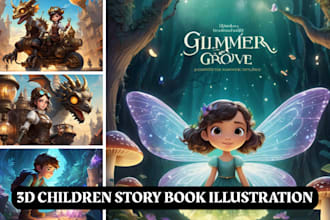 do children story book illustration, children picture book design