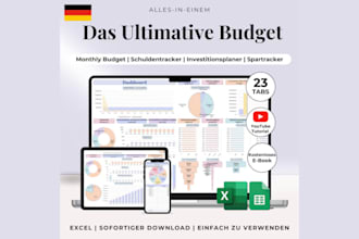create custom professional excel and google spreadsheet dashboard budget planner