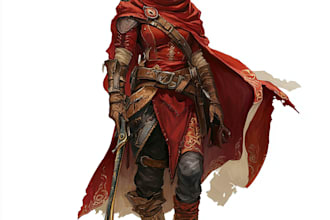 draw dnd character art illustration, dnd party, fantasy, game art, sheet