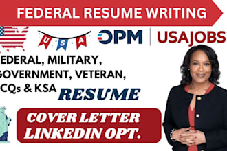 write professional federal resume for usajobs, veterans and government resume