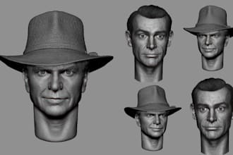 realistic 3d head sculpt 3d printable bust from photo zbrush 3d face model stl