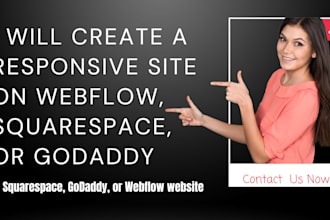 create responsive site on squarespace, godaddy website, figma to webflow