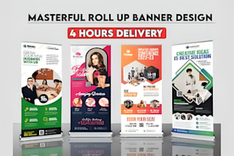 create eye catching vinyl banner design, signage, roll up, retractable banner