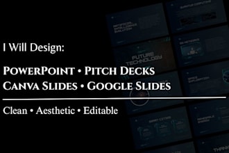 design professional powerpoint, canva, and pitch deck presentations