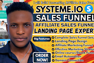 design systeme io sales funnel, clickfunnels landing page, affiliate marketing