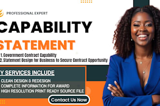write and design government capability statement in 24 hours