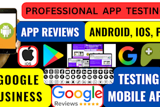 provide 20 app testers and review for ios,android, game, ppc, business google