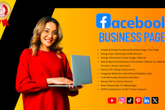 set up facebook business, fan page and social media accounts