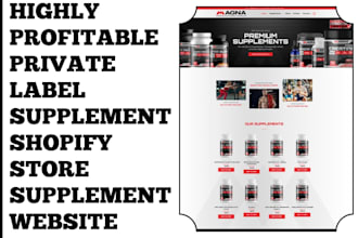design private label supplement shopify store nutraceutical supplement website