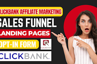 build clickbank affiliate marketing sales funnel, landing page, link promotion