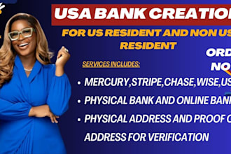 do USA bank creation,stripe,wise,mercury,chase for US and non US resident