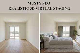 transform your realistic 3d virtual staging and interior rendering for property
