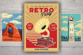 make the best retro vintage poster design
