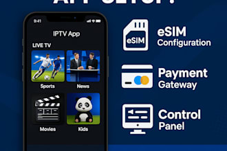 setup iptv app iptv palyer payment gateway payment panel esim app p2p iptv app