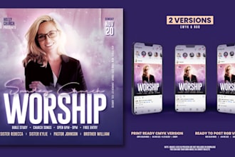 design an attractive branded exceptional event church flyer and postcard design