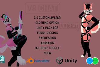 create vrchat avatar furry nsfw 3d model furry avatar vr chat character vtuber