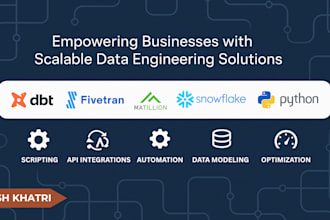build scalable etl pipelines with dbt, python, sql, AWS, snowflake and redshift