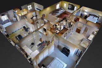draw and redraw 2d floor plans from matterport , virtual tour sketch, autocad