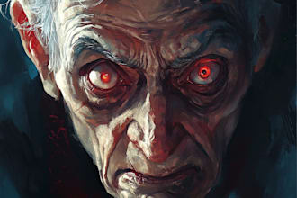 draw fantasy horror art illustration or dark creepy