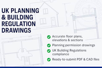 provide building regulation and planning drawings for UK planning permission