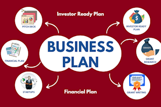 write investor ready business plan, pitch deck with financial plan