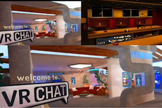 custom vrchat  metaverse space worlds, 3d environments, game assets for vr game