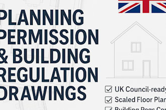 create planning permission drawing and building regulation drawings