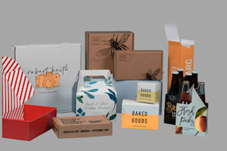 create custom product label and box packaging  designs