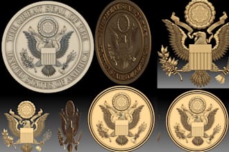 3d coin model 3d challenge coin stl bas relief cnc 3d medallion for 3d printing