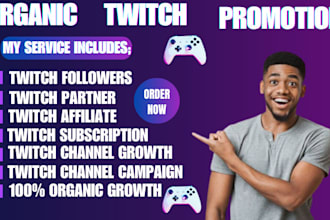 twitch channel promotion for live viewers, chatter, twitch affiliate for viewer