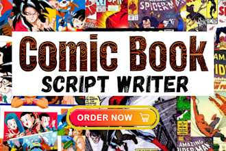 write comic book script, webtoon comic book script, graphics novel, anime script