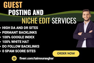 do guest post ,niche edit services on high da DR sites