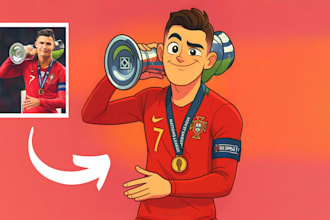 create a vibrant cartoon portrait in  pixer and disney style