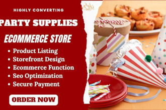 design fun party supplies website party decoration shopify store and gift store