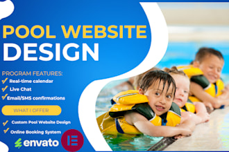 build pool construction website, pool maintenance,  wordpress website design