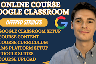 setup google classroom online course content  class lms moodle course curriculum