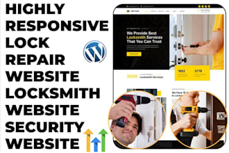 design lock repair website locksmith website, lock installation security website